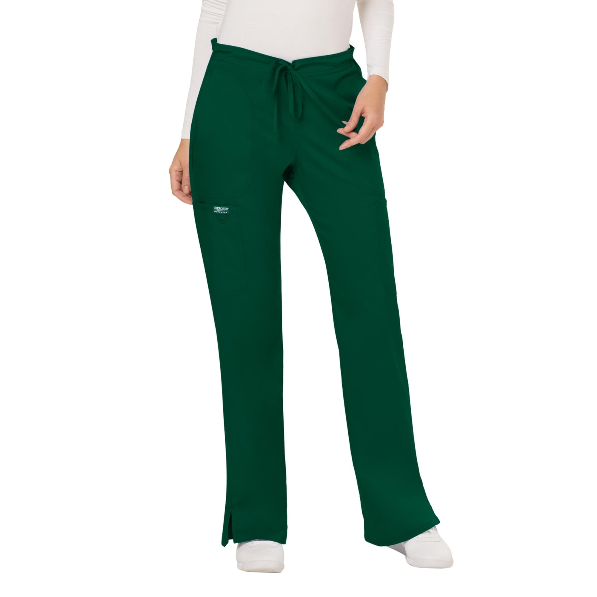 Cherokee Scrub Pants for Women Mid Rise Flare Yoga Scrubs Pant, 2-Way Stretch Drawstring Medical Bottoms, 5 Pockets-WW120 — product image 1