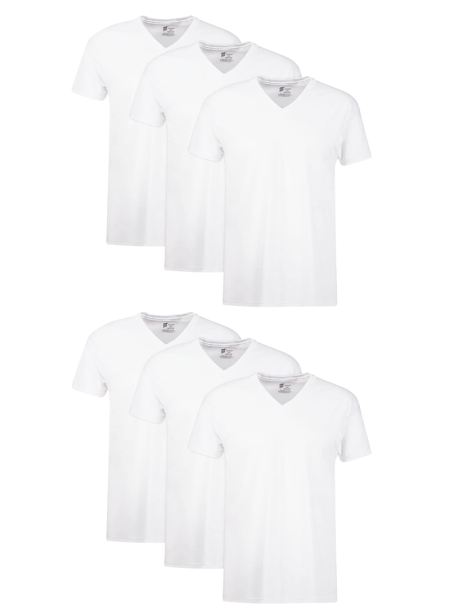 Hanes Men's Undershirts T-Shirt Pack, V-Neck Cotton Tees for Men, Moisture-Wicking, Odor Control, White Multi-Pack — product image 1