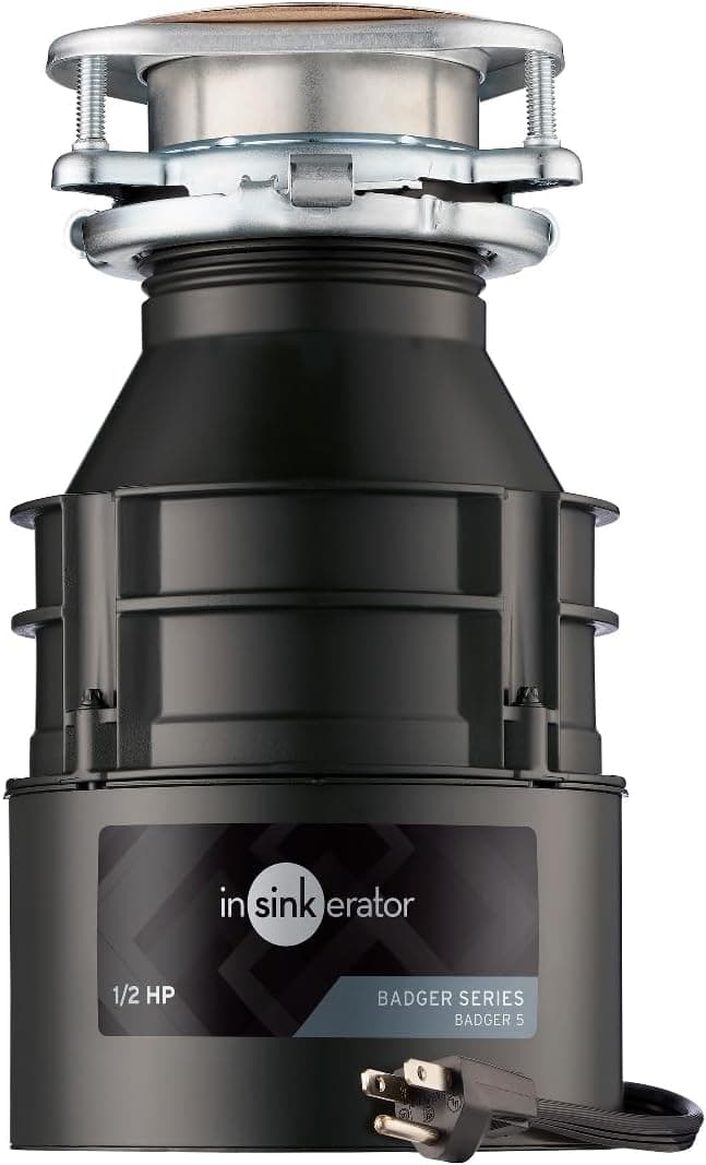 InSinkErator Badger 5 Garbage Disposal 1/2 HP with Power Cord, Continuous Feed (Like New) — product image 1