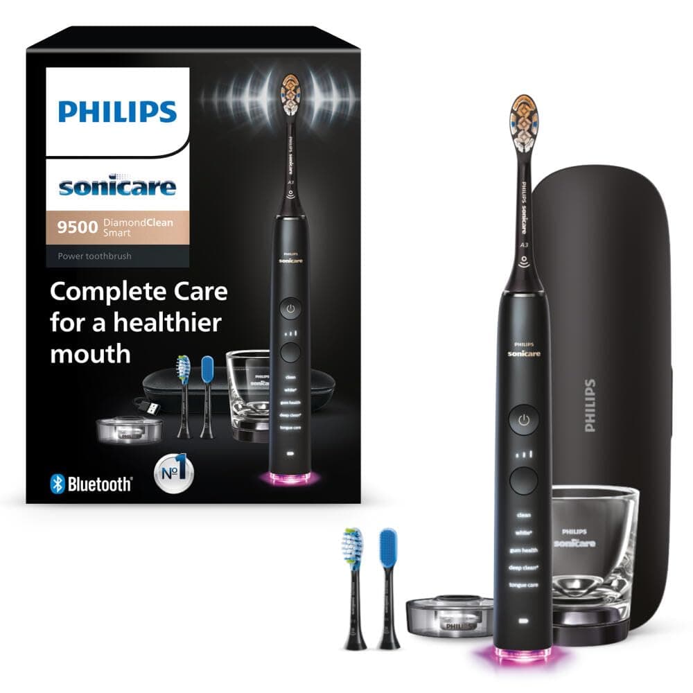 Philips Sonicare DiamondClean 9500 Electric Toothbrush 3 Brush Heads, Black — product image 1