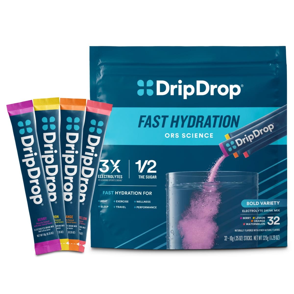 DripDrop Hydration Bold Variety Pack, Electrolyte Packets, 32 Count — product image 1