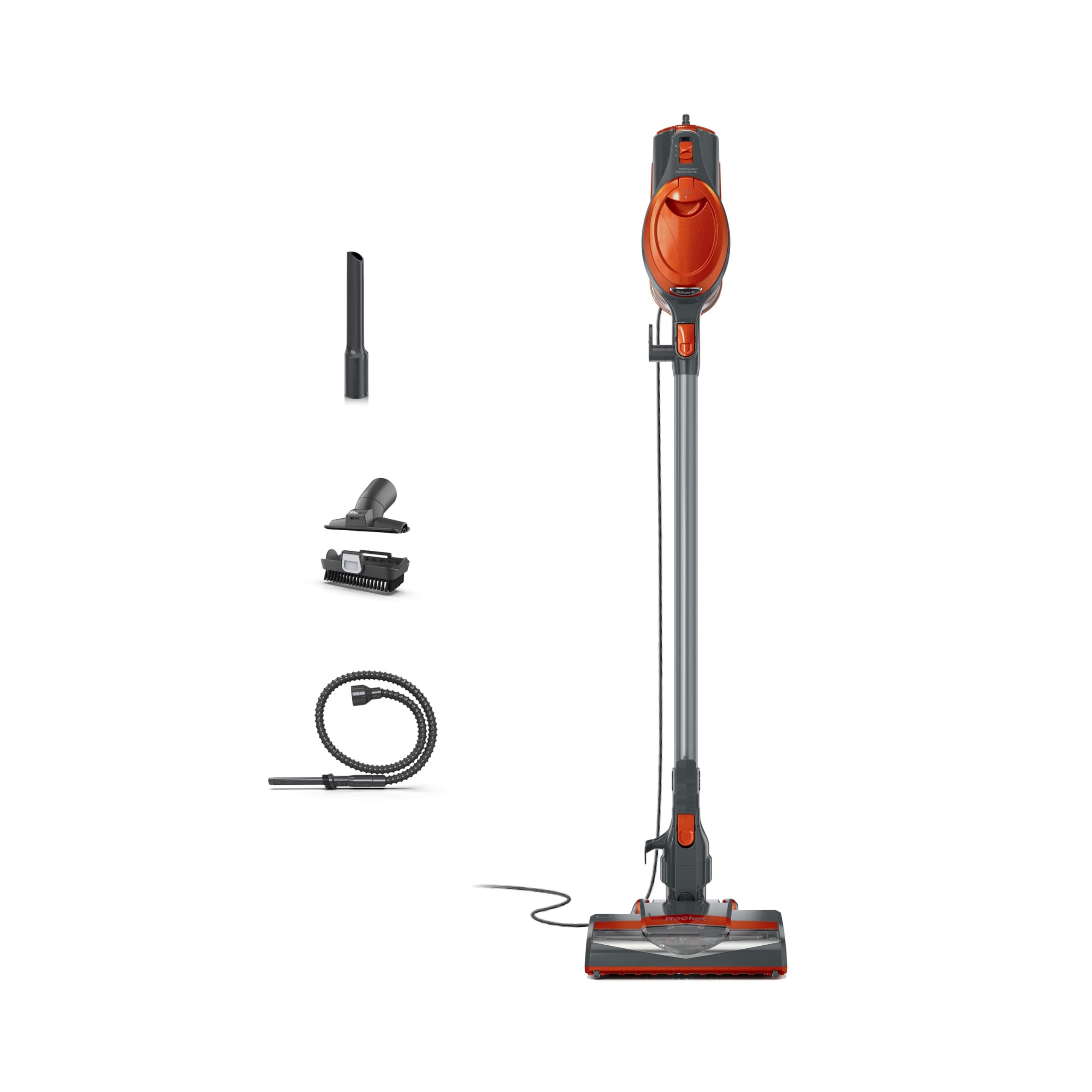 Shark HV302 Rocket Pet Corded Stick Vacuum, Lightweight with Swivel Steering for Carpets & Hard Floors, Converts to Hand Vacuum, Includes Crevice Tool, Pet Multi-Tool & Precision Duster, Orange — product image 1