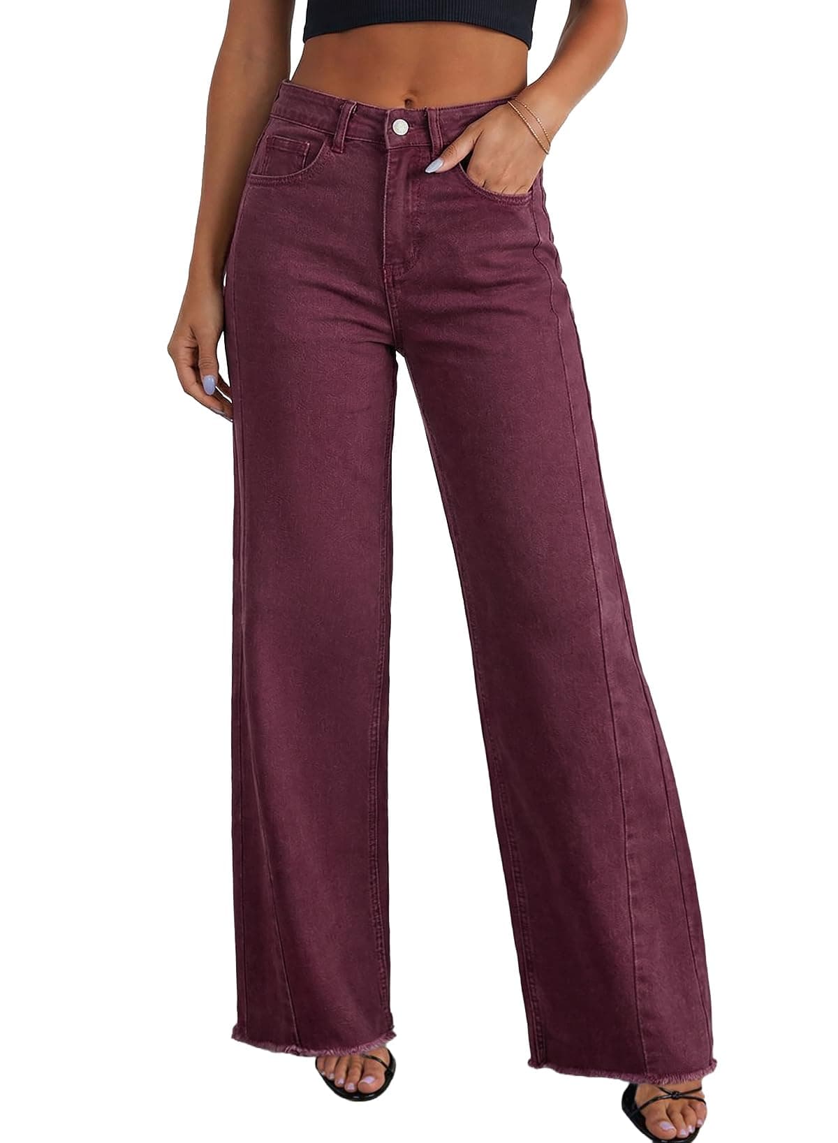Sidefeel Women's Wide Leg Jeans High Waisted Stretchy Denim Pants — product image 1