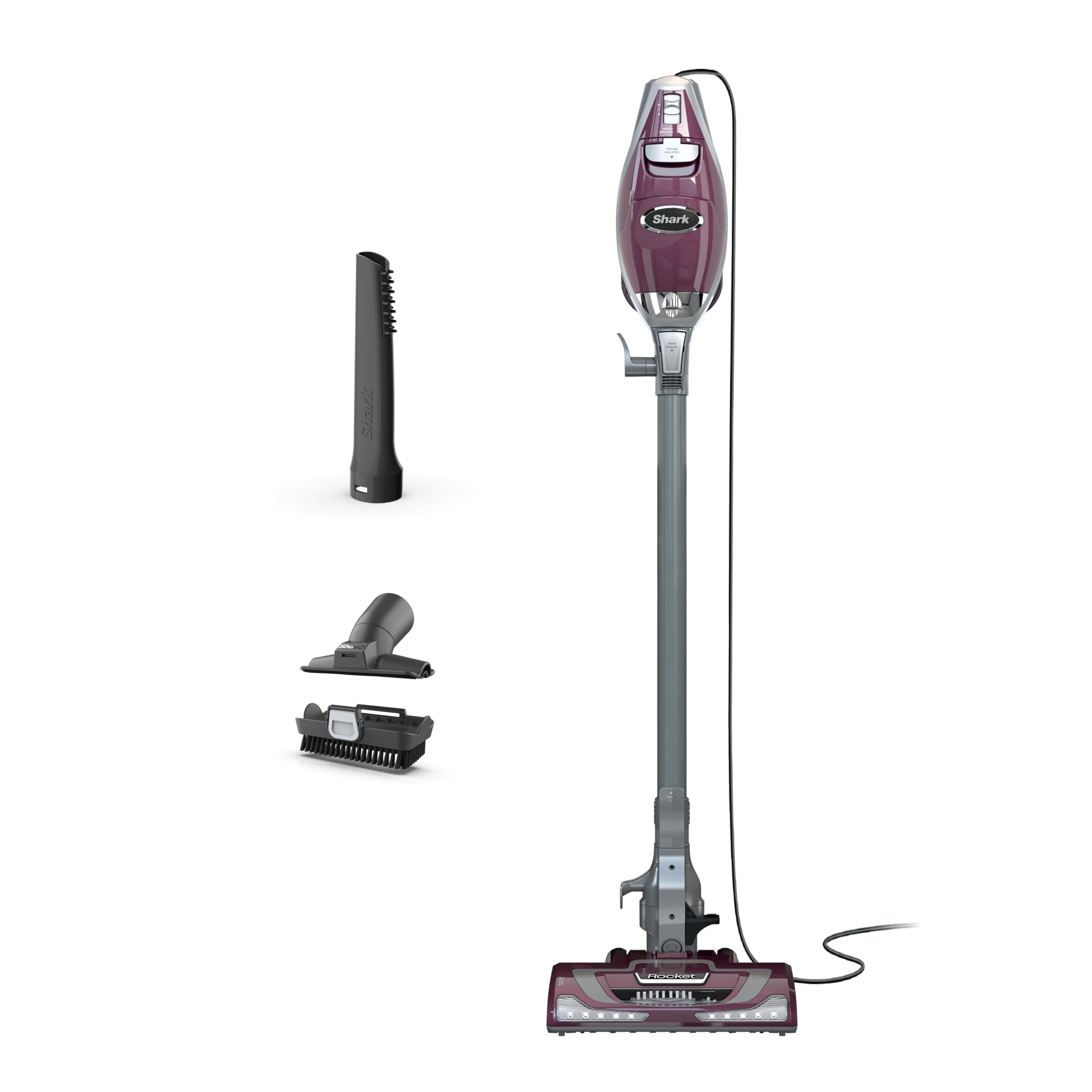 Shark Rocket Pet Plus Corded Stick Vacuum, XL Cup, Bordeaux/Silver, HV322 — product image 1