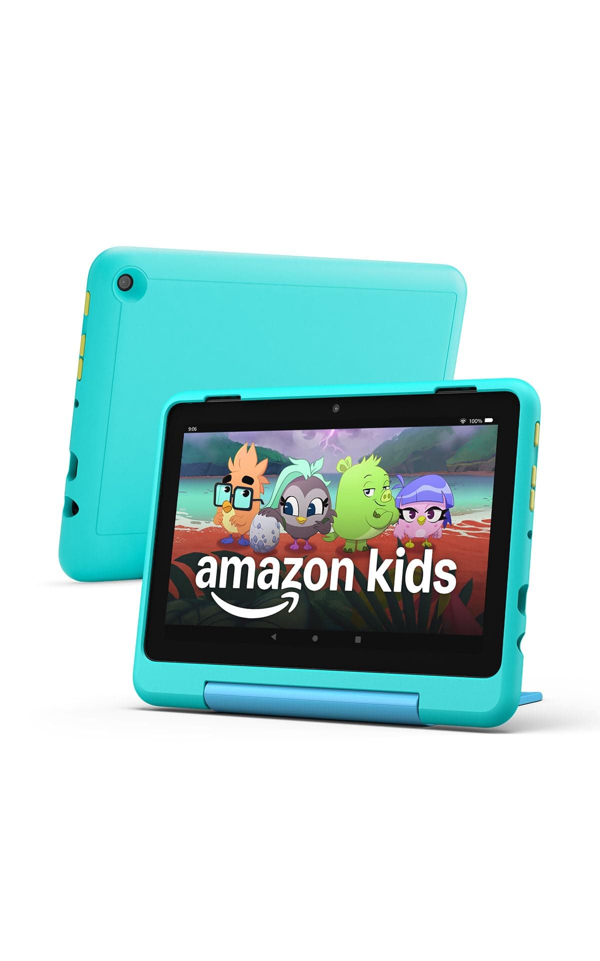 Amazon Fire HD 8 Kids Pro tablet, ages 6-12. Bright 8" HD screen, includes ad-free content, parental controls, 13-hr battery, slim case for older kids, 64GB, Hello Teal, (2024 release) — product image 1