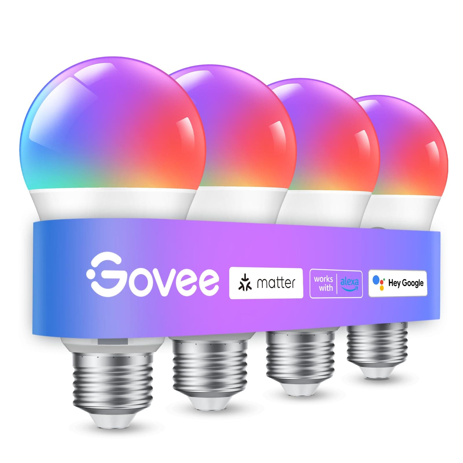 Govee Smart Light Bulbs, A19 Color Changing Light Bulb, 800 LM, E26 Base — product image 1