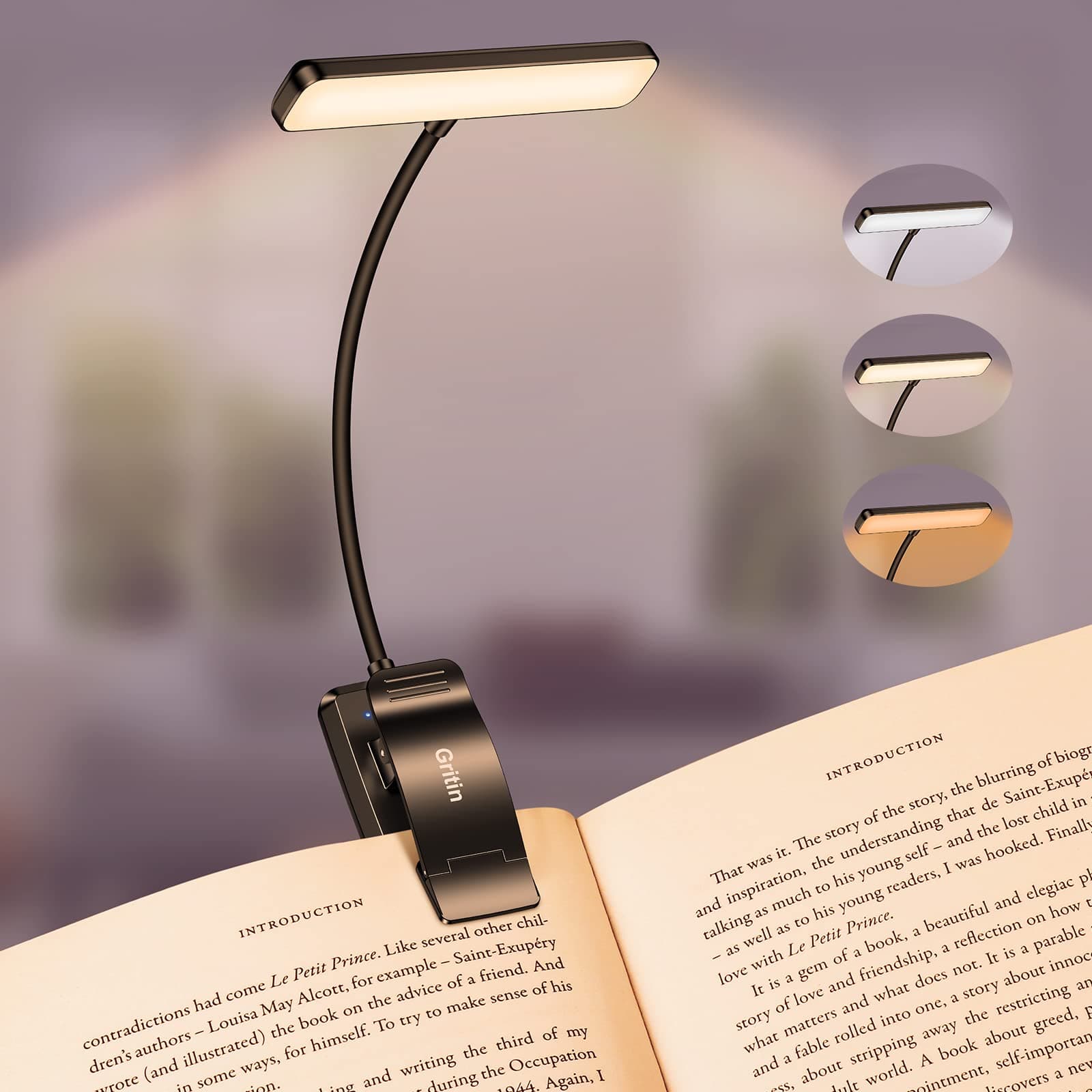 Gritin 19 LED Rechargeable Book Light for Reading in Bed — product image 1