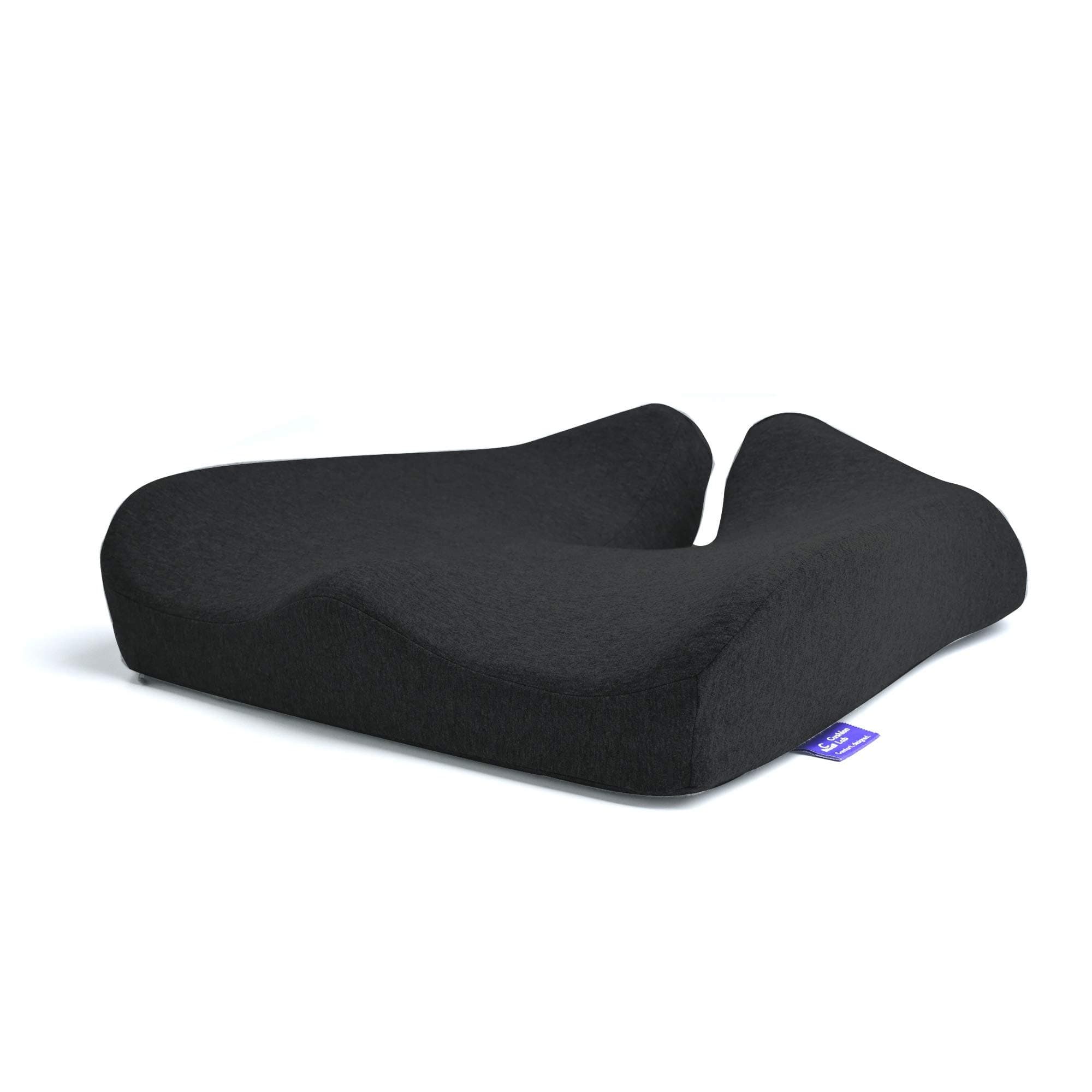Cushion Lab Patented Pressure Relief Seat Cushion for Long Sitting Hours on Office & Home Chair - Extra-Dense Memory Foam for Soft Support. Car Pad for Hip, Tailbone, Coccyx, Sciatica - Black — product image 1