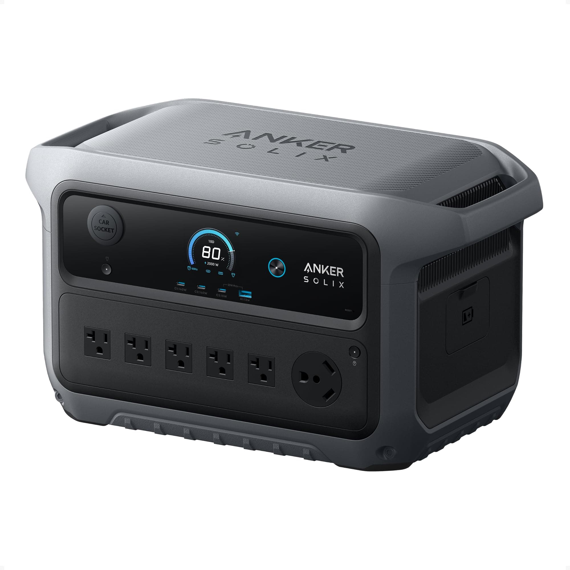 Anker SOLIX C2000 Gen 2 Portable Power Station, 2,048Wh, 2,400W, Camping — product image 1