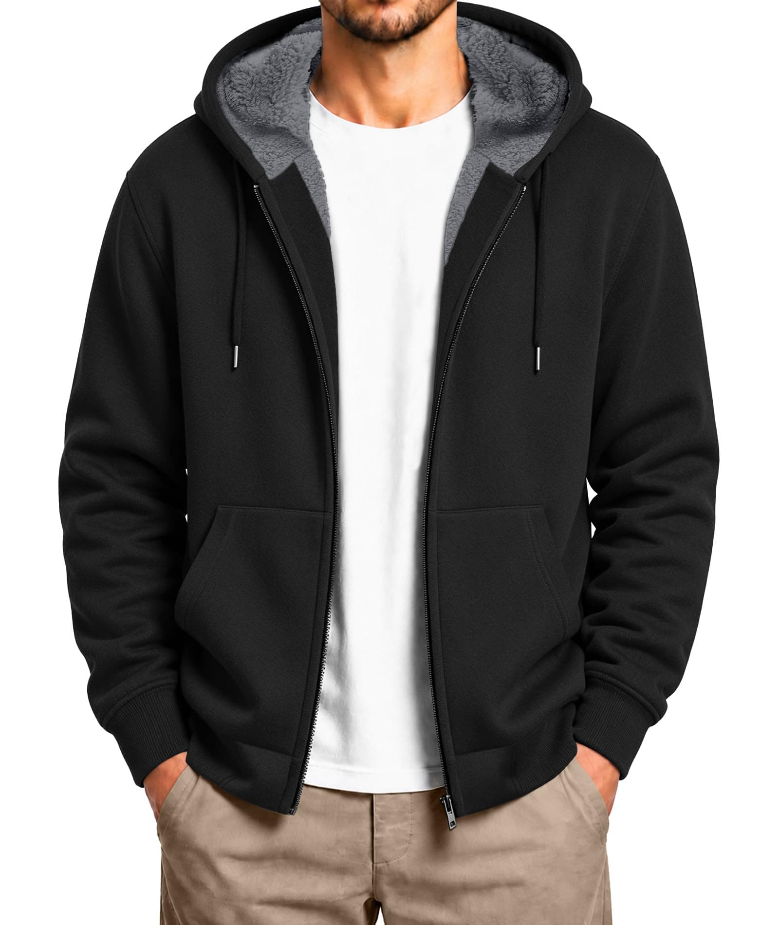 SCODI Hoodies for Men Zip Up Heavyweight Fleece Sweatshirt Thick Jacket — product image 1