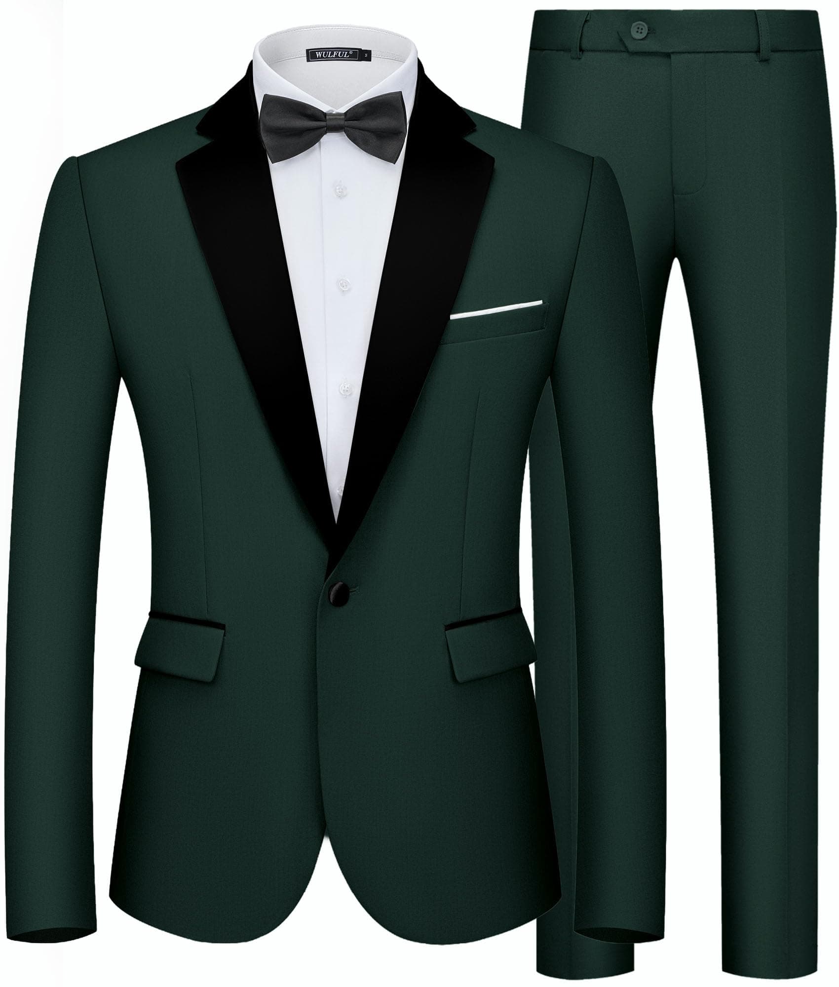 WULFUL Men's 2 Piece Slim Fit Suits One Button Jacket Pants Tuxedo Suit Set for Prom, Wedding — product image 1