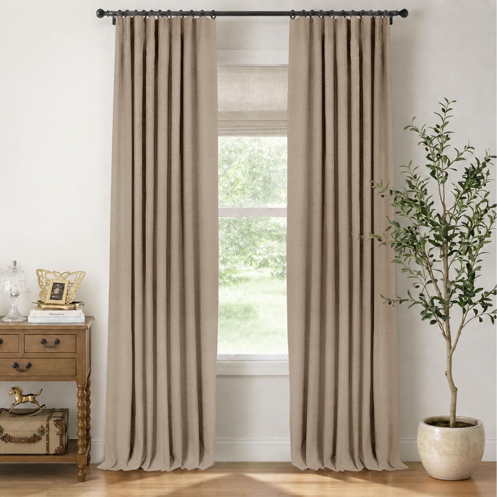 INOVADAY 100% Blackout Curtains for Bedroom Black Out Curtains 84 Inch Long — product image 1