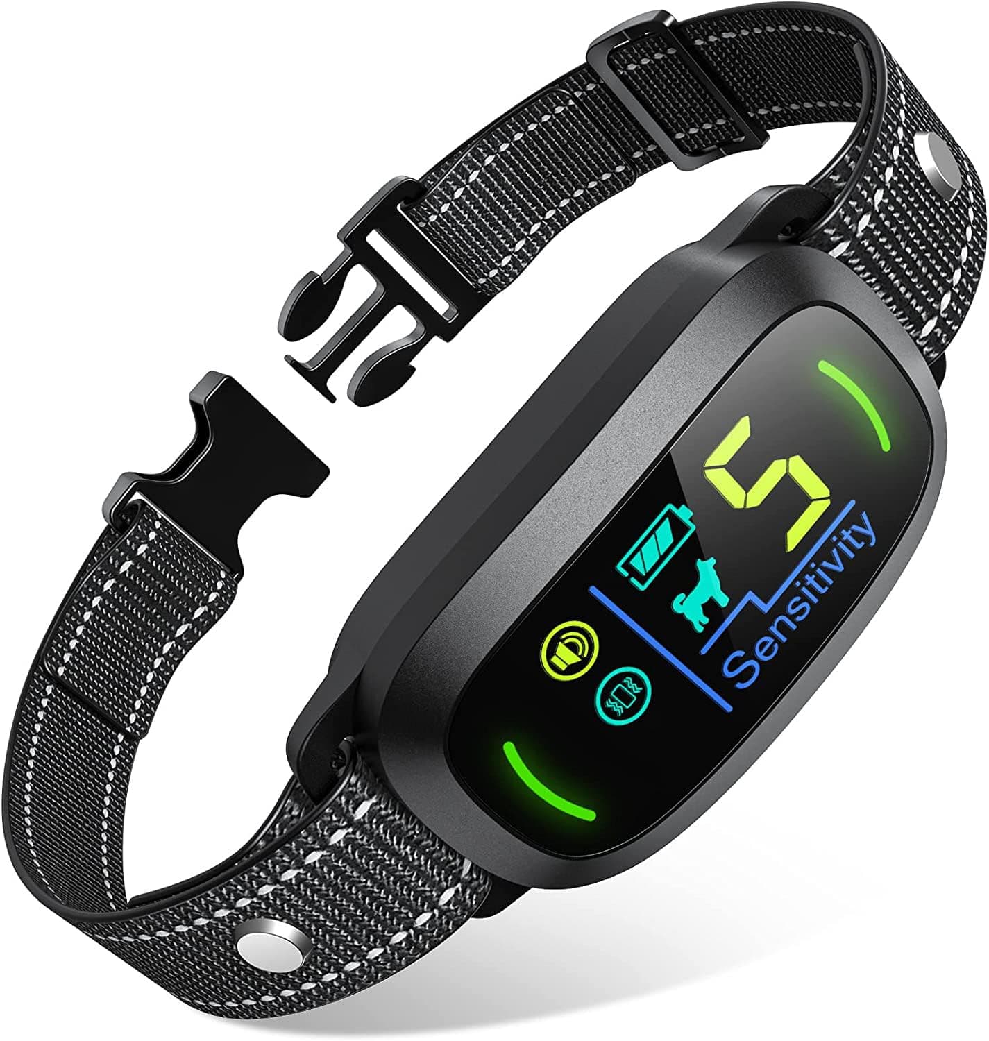 FAFAFROG Dog Bark Collar, Rechargeable Smart Collar, Anti Barking Training Collar with 5 Adjustable Sensitivity Beep Vibration, Bark Collar for Large Medium Small Dogs (Black) — product image 1