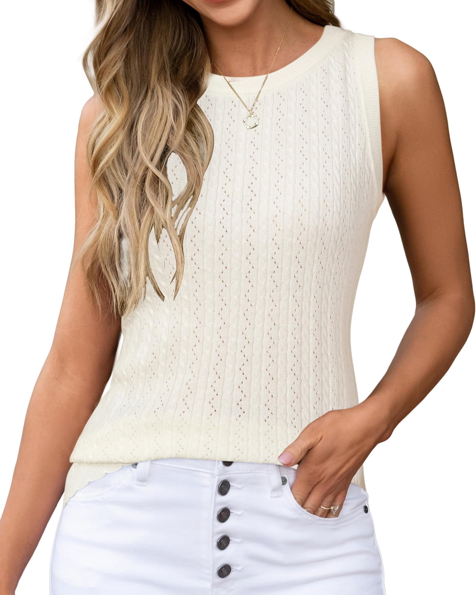 Arach&Cloz Women's Wool Blend Sleeveless All Season Business Casual Tank — product image 1