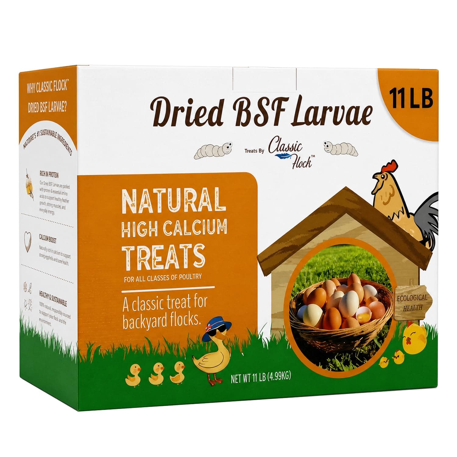 Classic Flock 11 LB Dried Black Soldier Fly Larvae for Chickens, Bulk — product image 1
