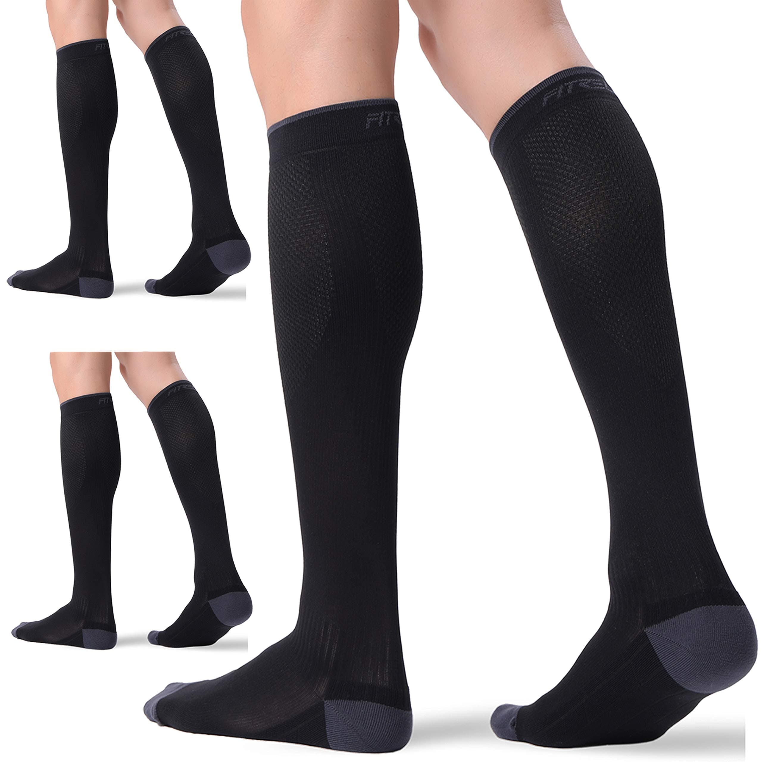FITRELL 3 Pairs Compression Socks for Women and Men 20-30mmHg-Circulation Support Socks — product image 1