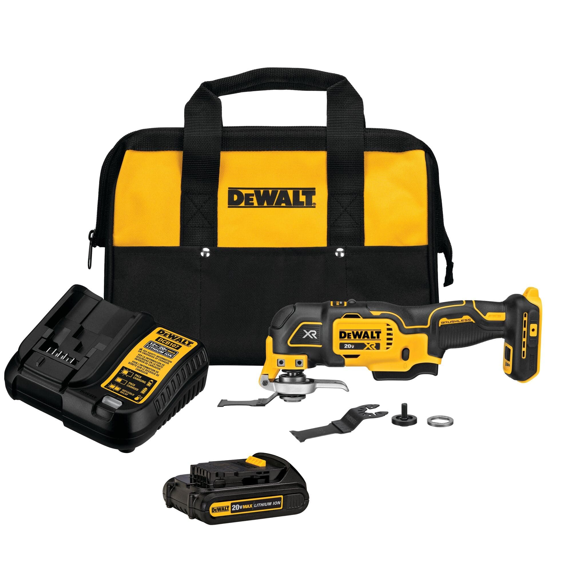 DEWALT 20V MAX XR Oscillating Tool Kit with Blades, 3 Speed Cordless Brushless Multitool, Up to 20,000 OPM, LED Light, Battery and Charger Included (DCS356C1) — product image 1