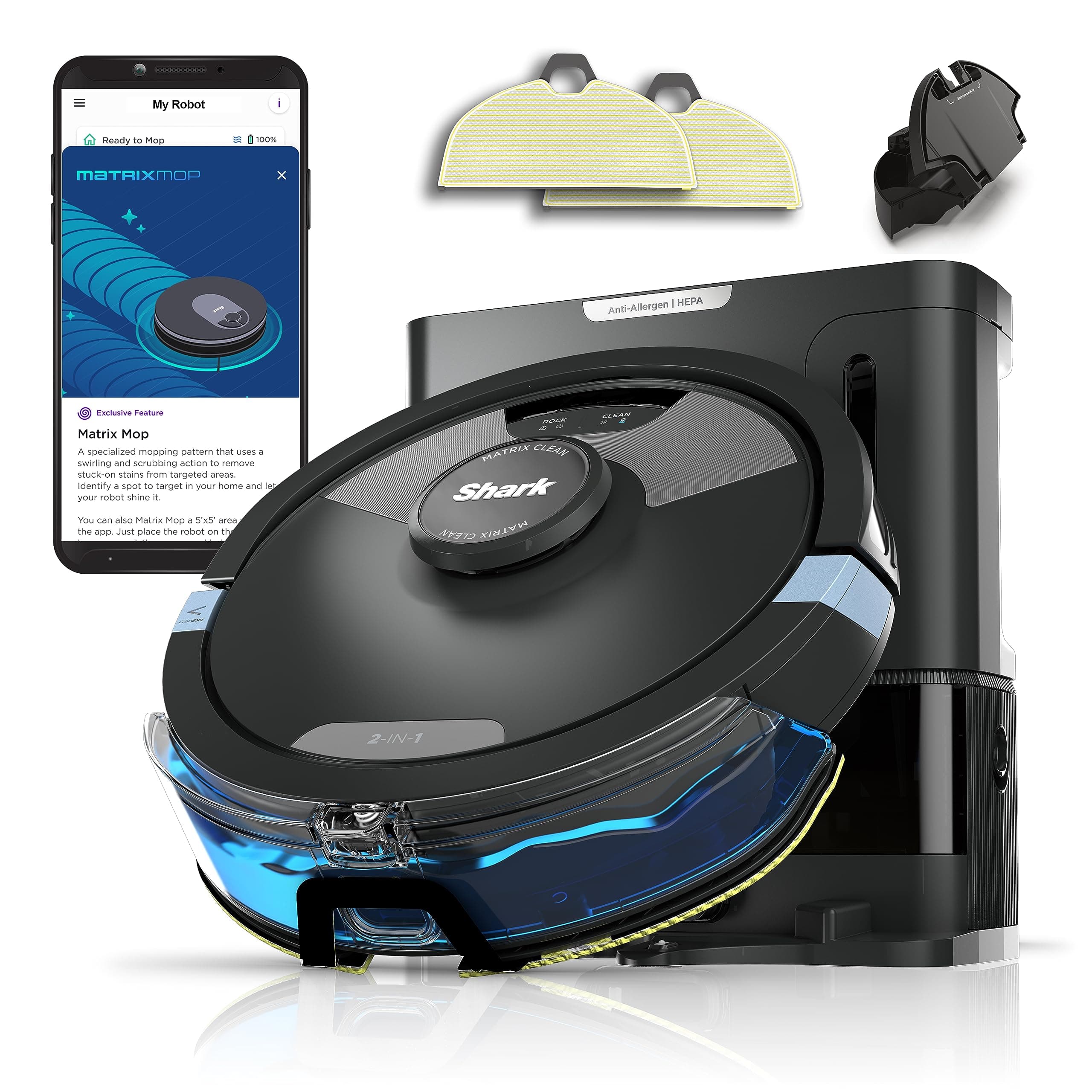Shark Matrix Plus 2-in-1 Robot Vacuum & Mop, Black/Silver,RV2610WA — product image 1