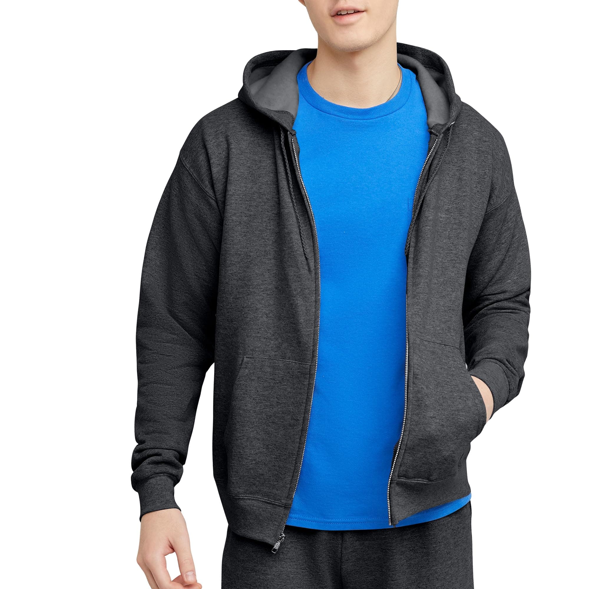 Hanes Men's Zip-up Hoodie, Ecosmart Fleece Full-zip Hoodie for Men, Hooded Sweatshirt — product image 1