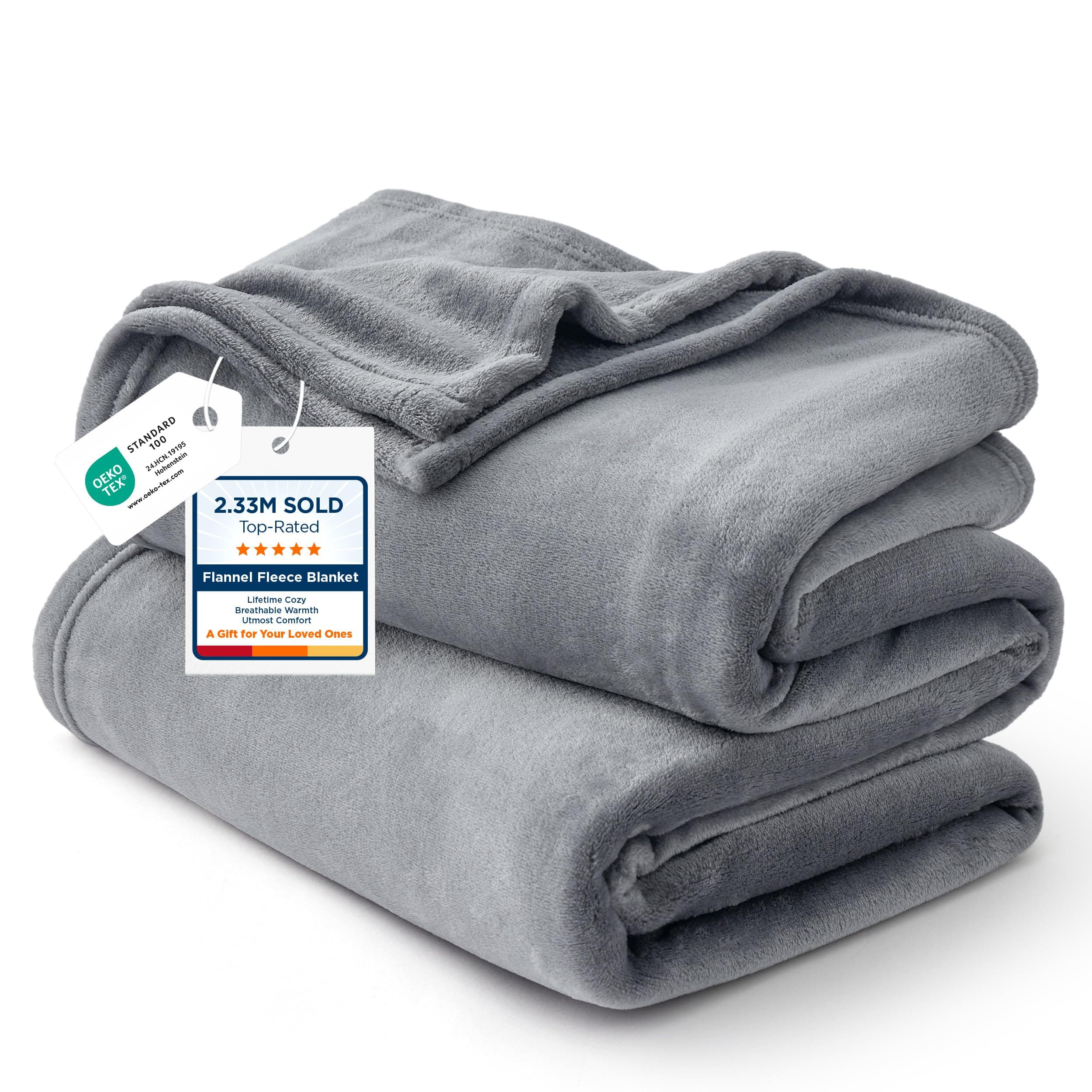 Bedsure GentleSoft Fleece Bed Blankets Queen Size Grey - Soft Cozy Warm Fall Throw Blanket Halloween Decorations Lightweight Anti-Static, Room Home Decor Gifts for Husband and Men, 90x90 inches — product image 1