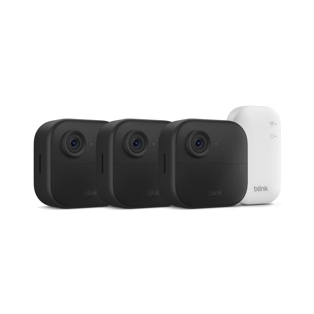 Blink Outdoor 4 – Wireless smart security camera, two-year battery life, 1080p HD day and infrared night live view, two-way talk. Sync Module Core included – 3 camera system — product image 1