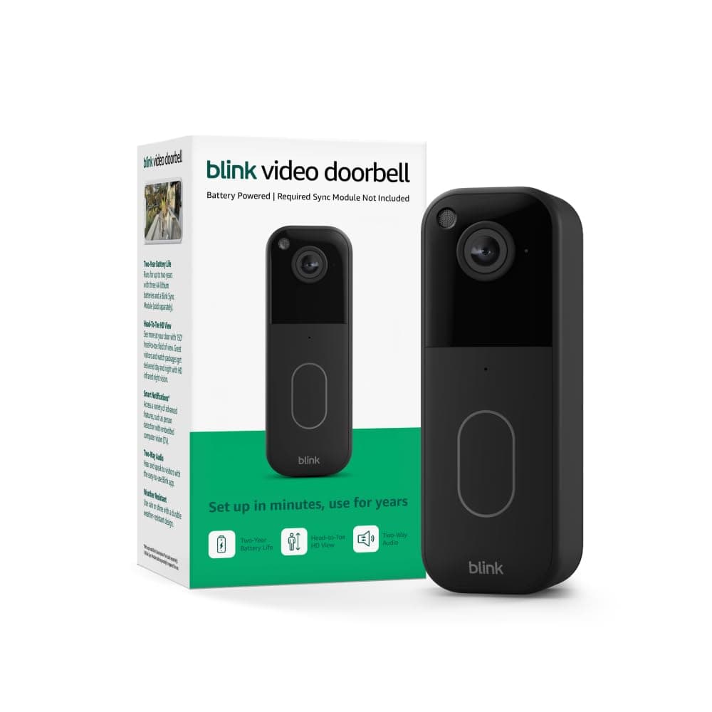 Blink Video Doorbell – Head-to-toe HD view, two-year battery life, and simple setup. Required Sync Module not included – Add-On (Black) — product image 1