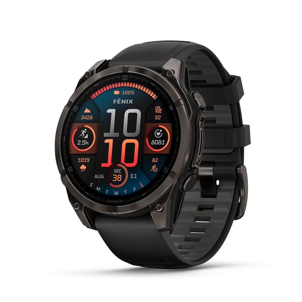 Garmin fēnix® 8, Sapphire, 47mm, DLC Titanium, Black/Pebble Gray — product image 1