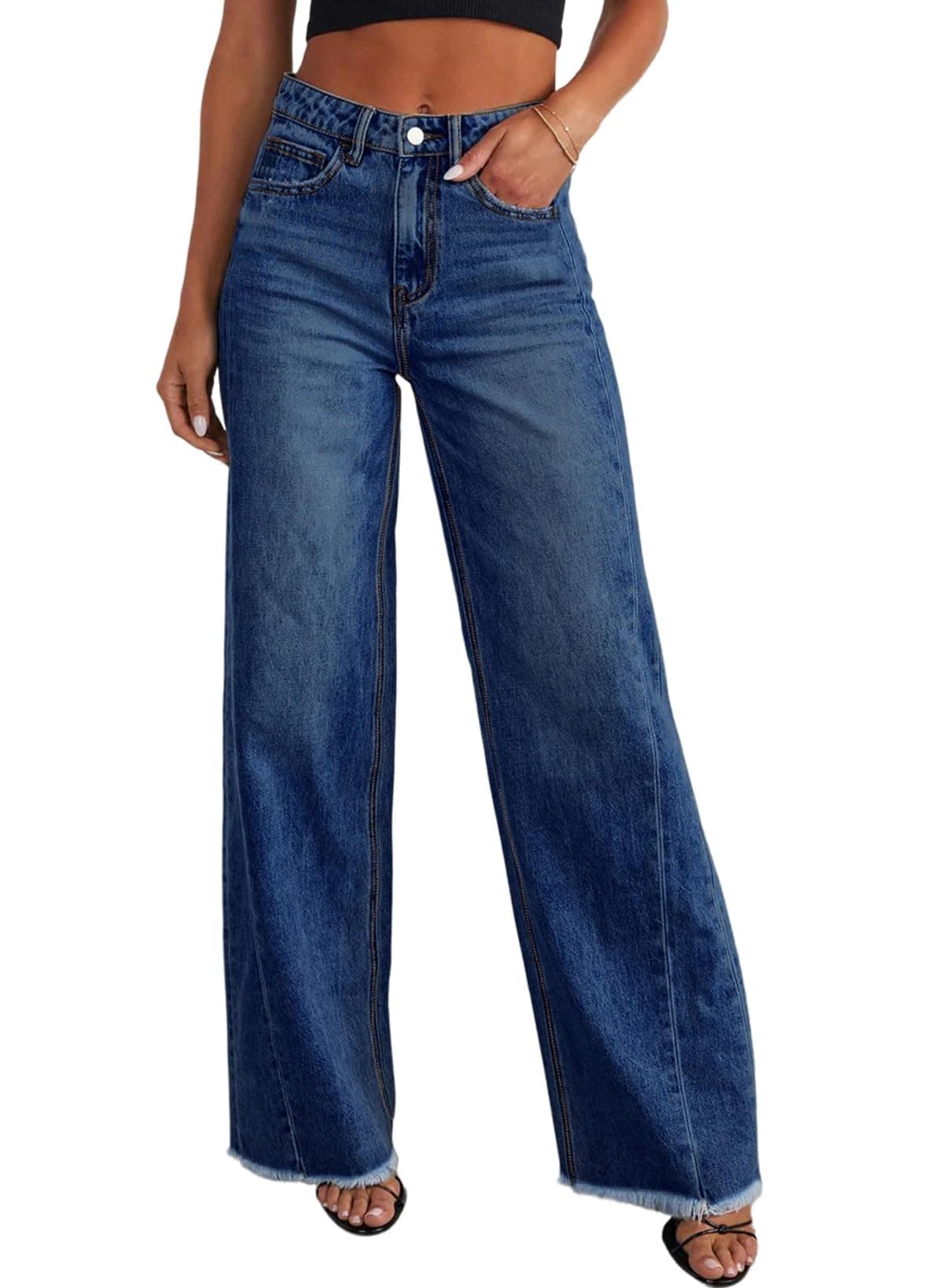 Sidefeel Women's Wide Leg Jeans High Waisted Stretchy Denim Pants — product image 1