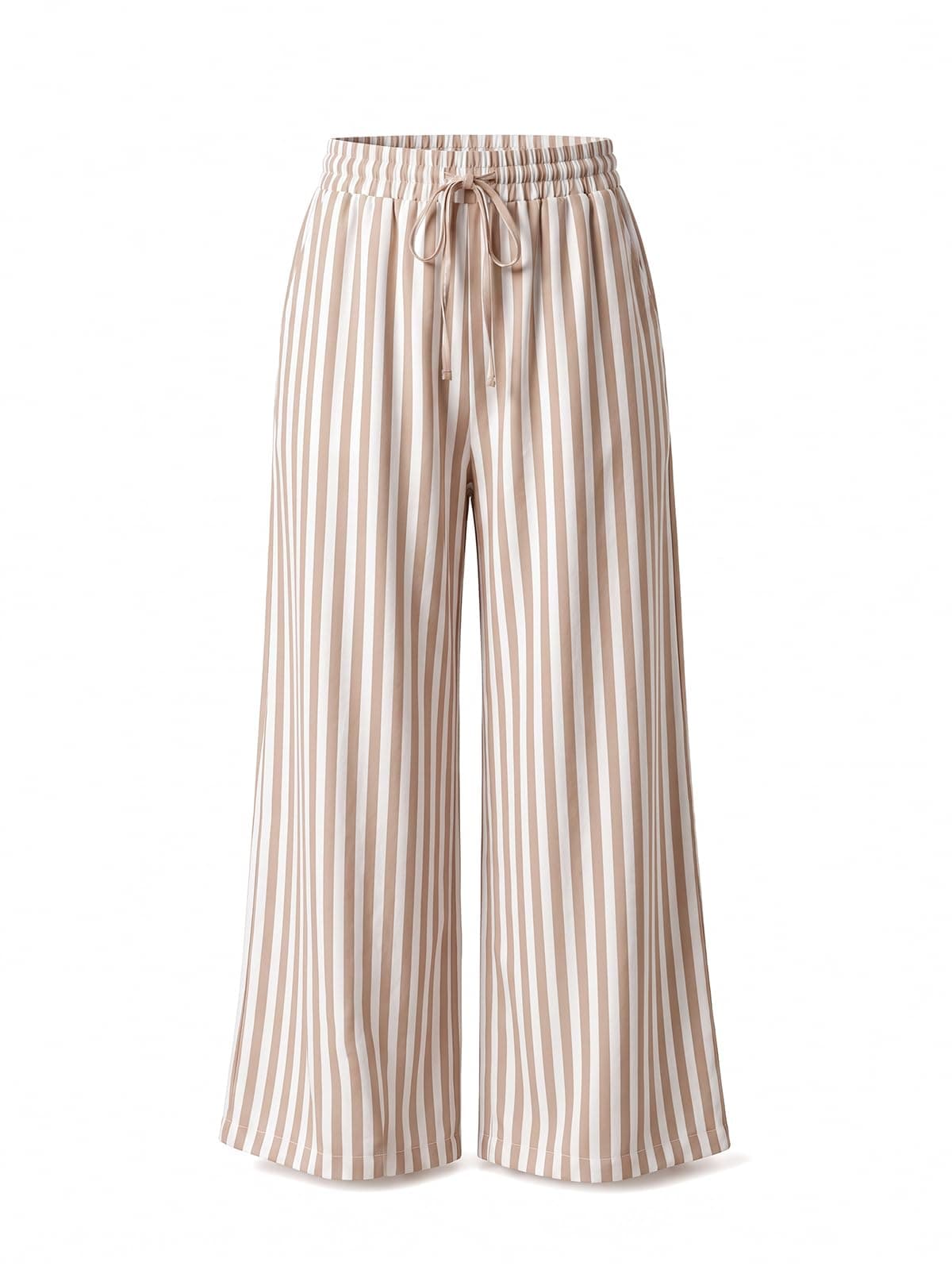 Acelitt Women Drawstring Elastic Waist Wide Leg Pants with Pockets, S-XXL — product image 1
