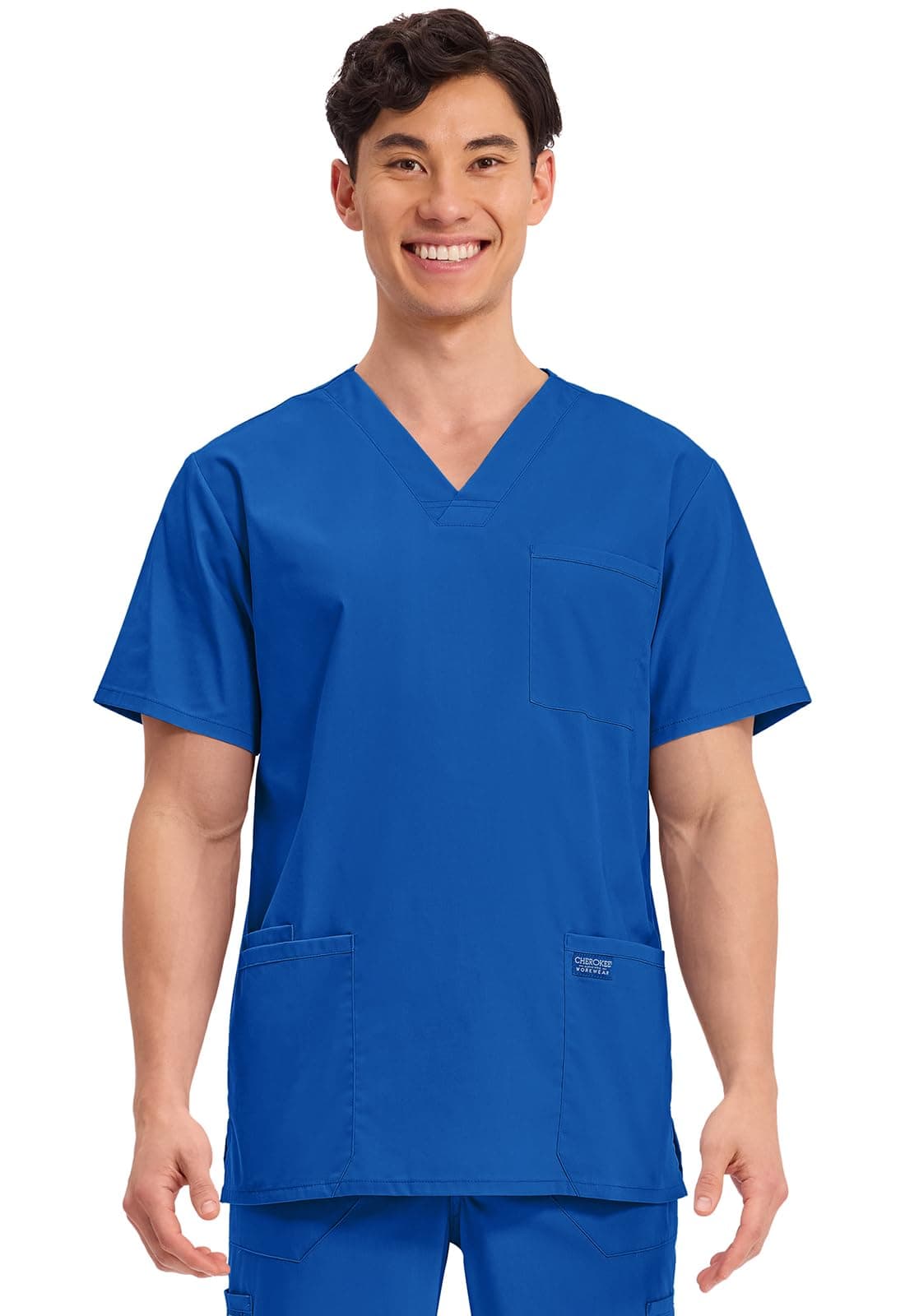 Cherokee WW Professionals Men's V-Neck Scrub Top 4 Pockets Medical Shirt — product image 1