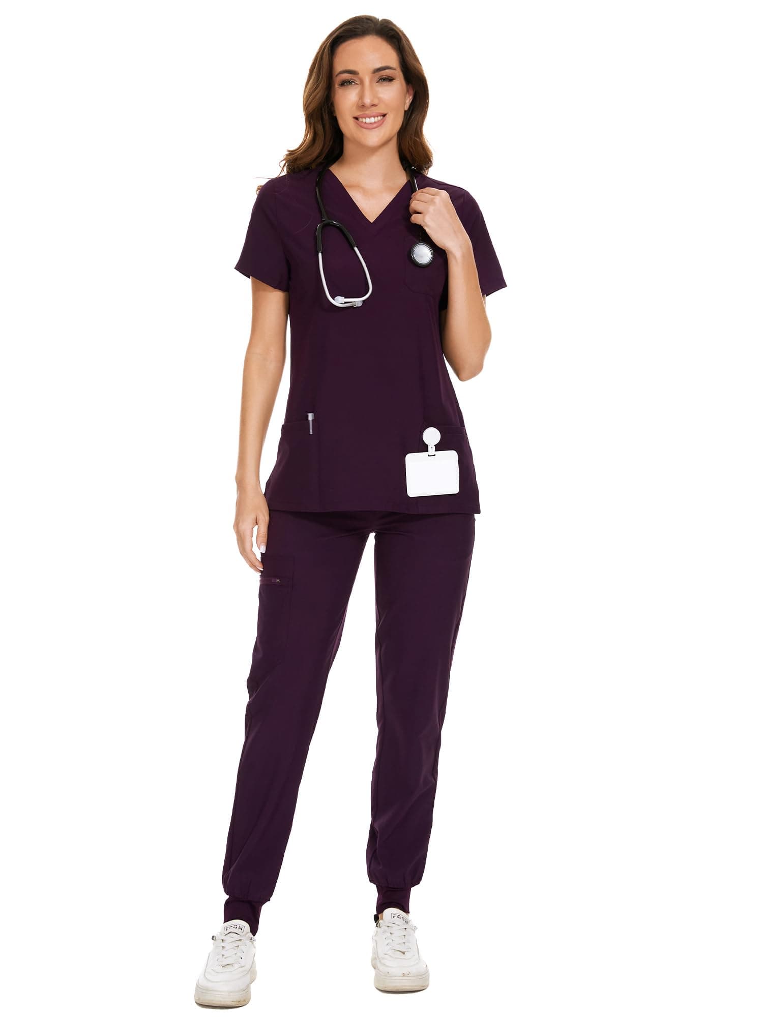 COZYFIT Scrubs for Women Set - Stretch V-Neck & Jogger Pant with 9 Pockets — product image 1