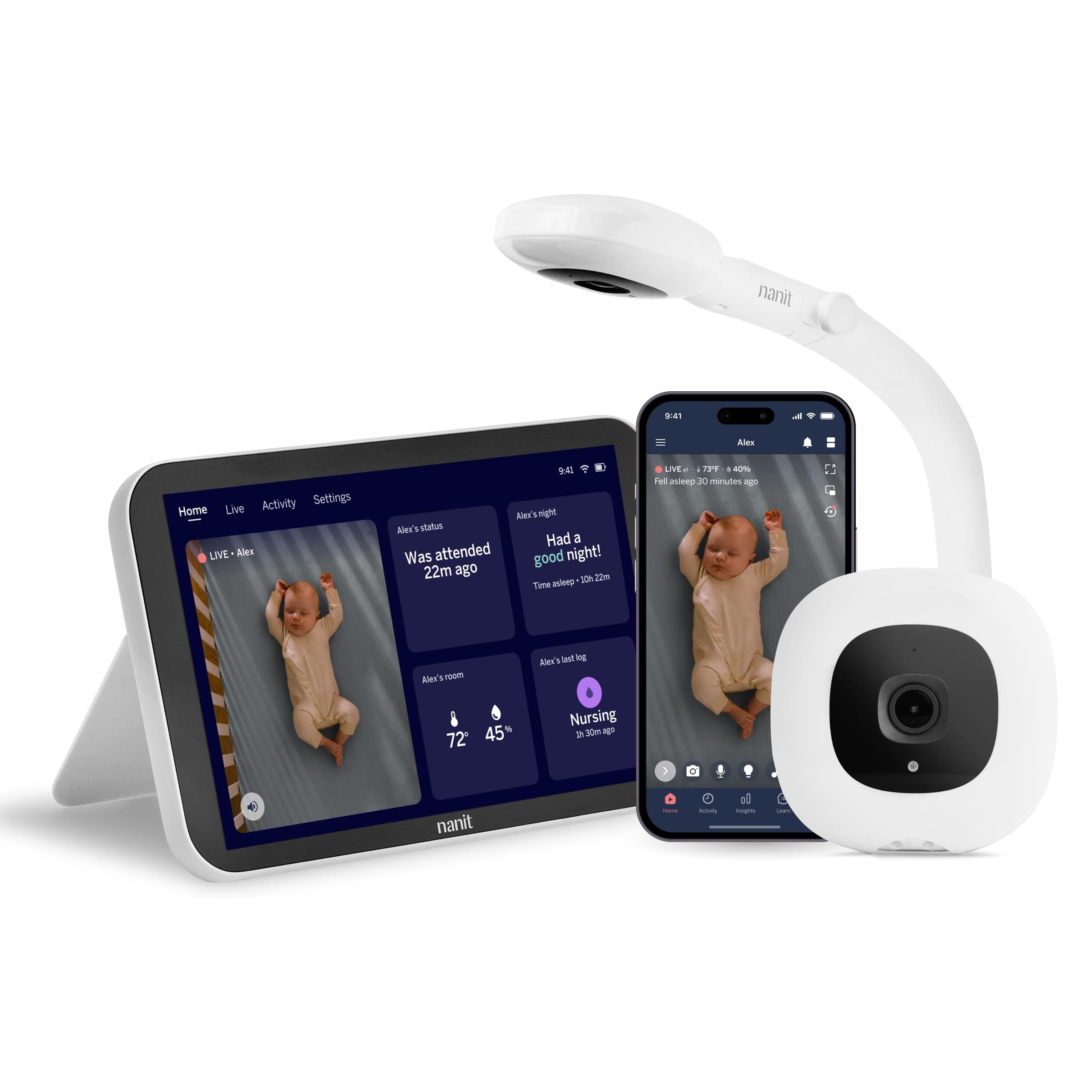 Nanit Smart Baby Video Monitor System with Floor Stand & 8" Display Screen — product image 1
