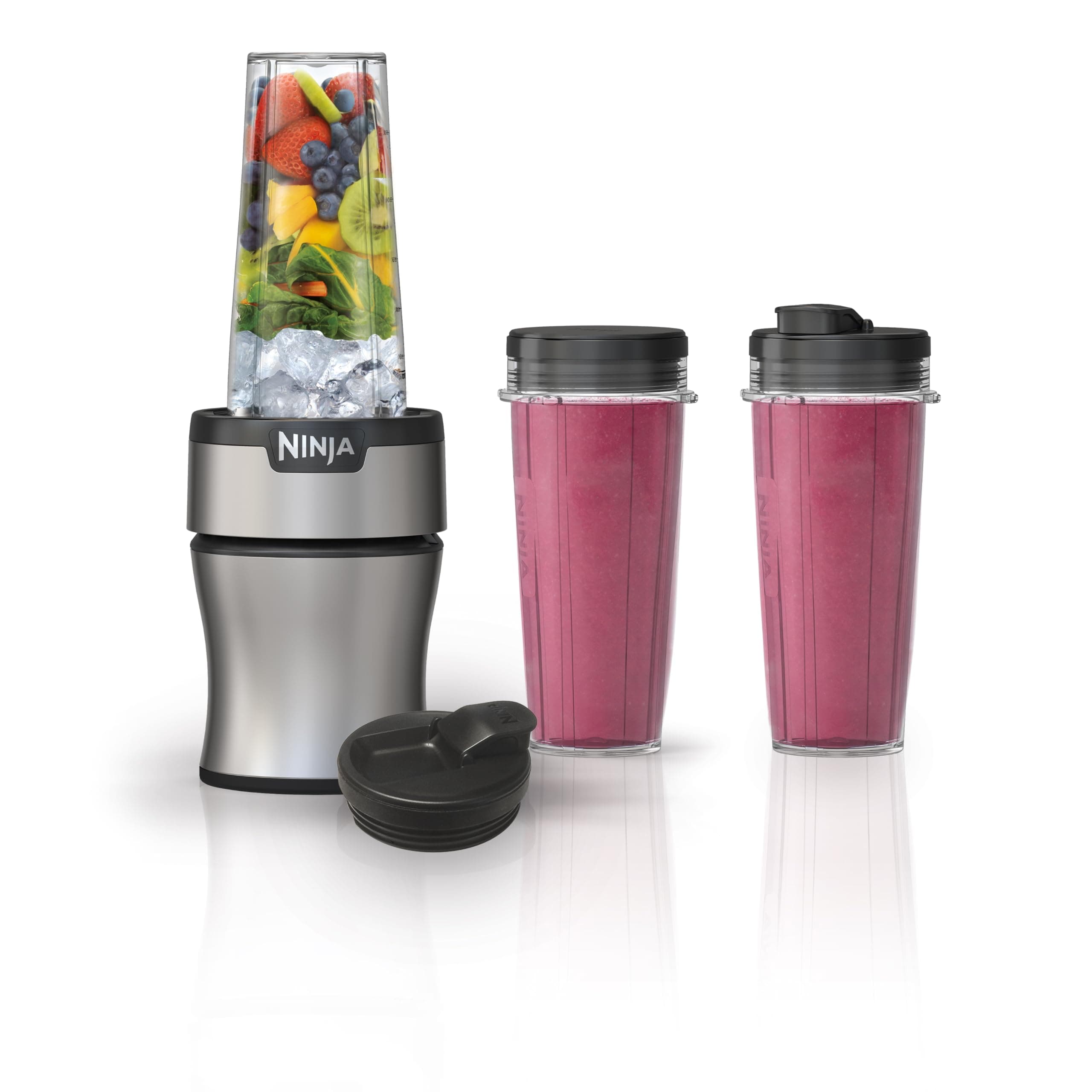 Ninja Nutri-Plus Personal Blender, 900PW, (3) 20oz Cups, Silver, BN301 — product image 1