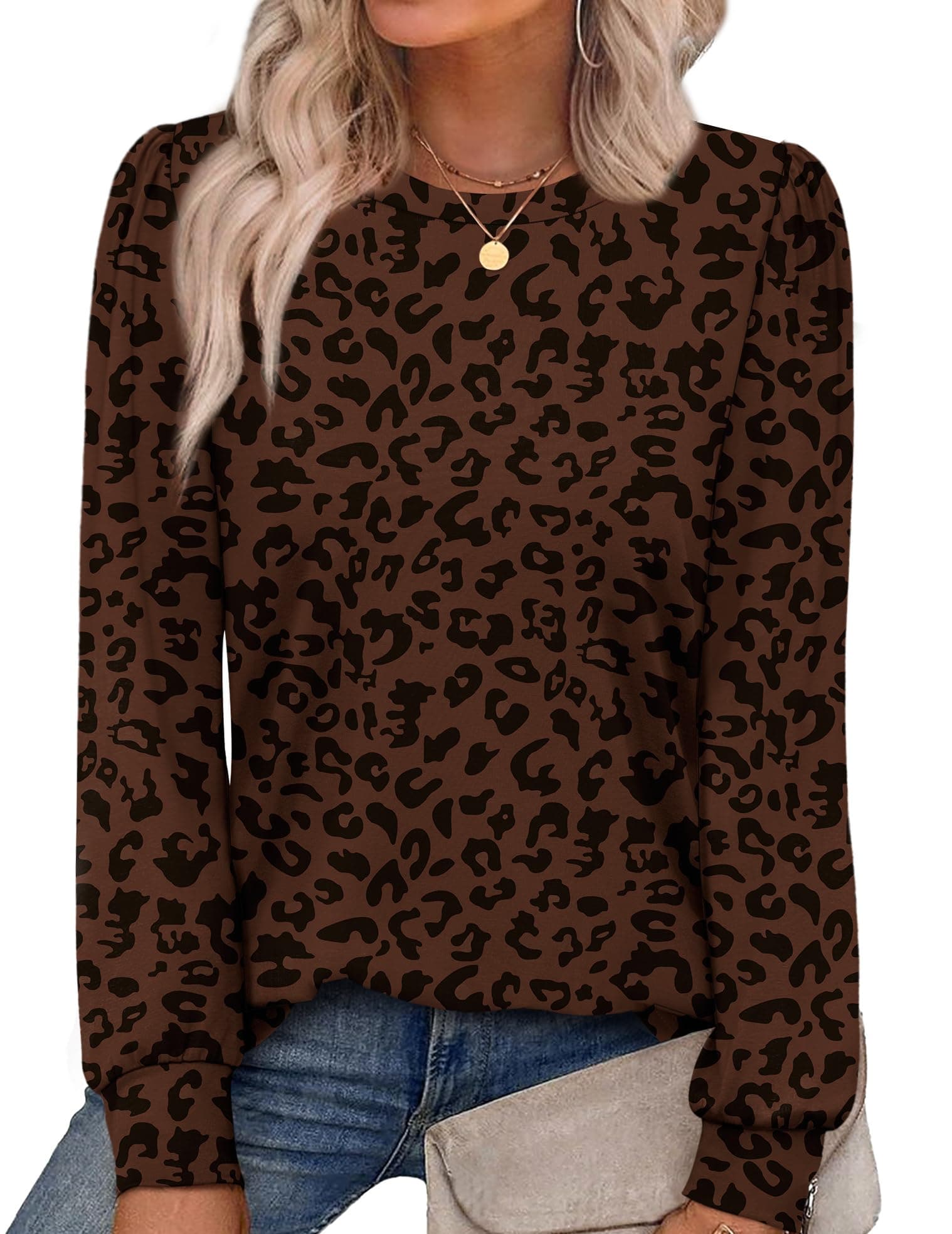 Alaroo Womens Long Sleeve Shirts 2026 Fall Tunic Tops Crewneck Blouses Print — product image 1