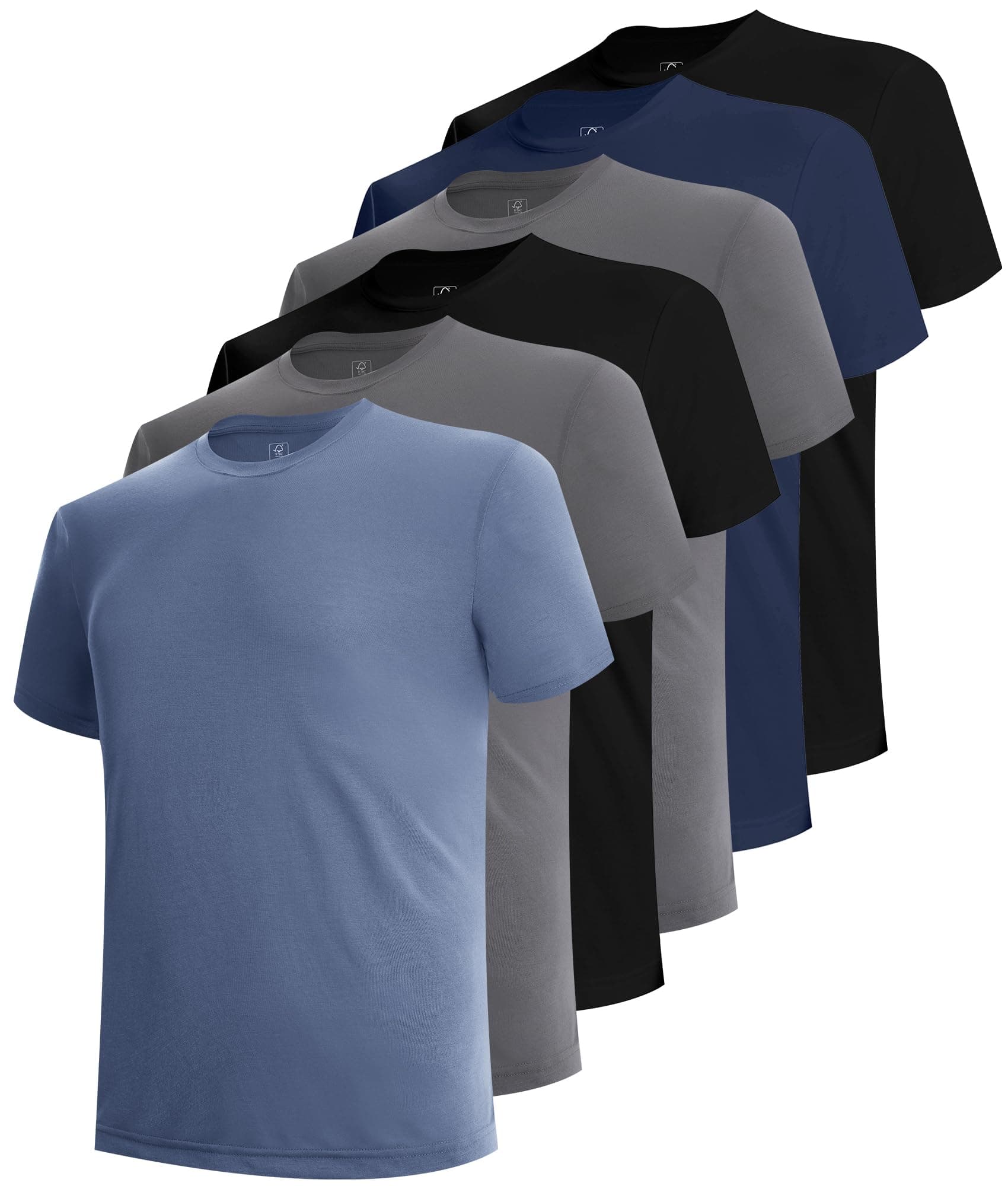 BAMBOO COOL Men's Undershirts Moisture Wicking Crewneck T Shirts 6 Pack — product image 1