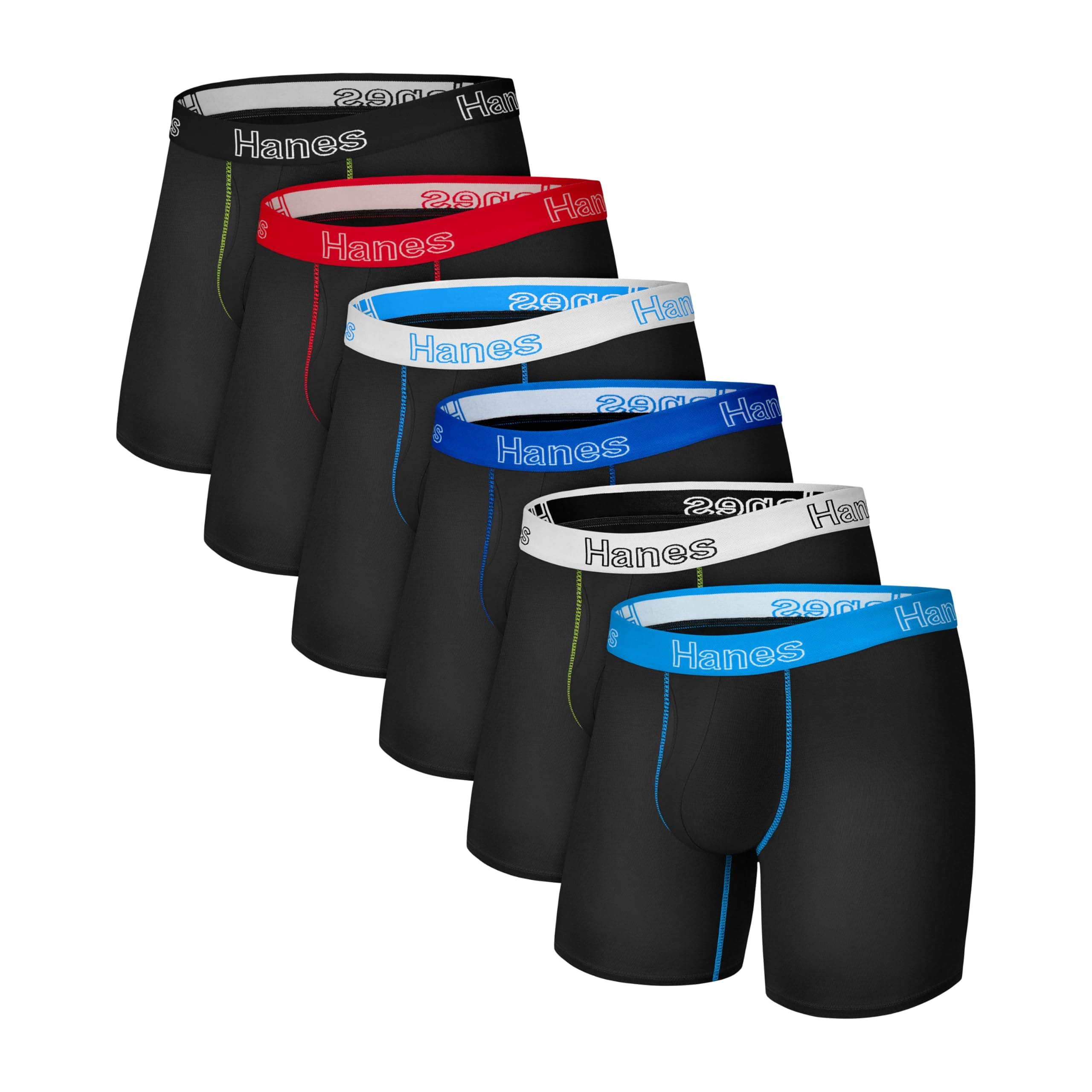 Hanes Men's Boxer Brief Underwear Pack, Stretch Cotton Boxer Briefs for Men, Moisture-wicking, 6-pack — product image 1